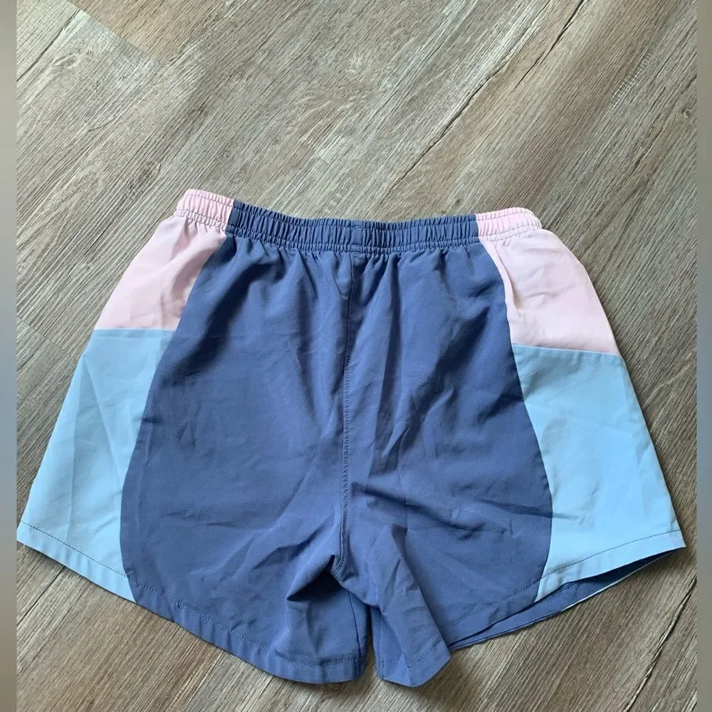 Adidas Pastel Color Block Athletic Shorts Pink Blue Girls Size XL 16